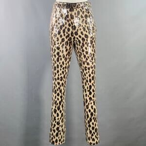 A.L.C. Size 2 Beige Brown Polyester Blend Sequined Leopard Leggings